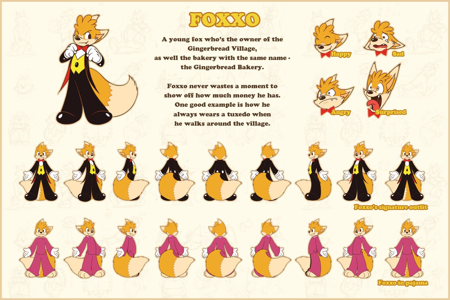 Foxxo Model Sheet by Piti Yindee